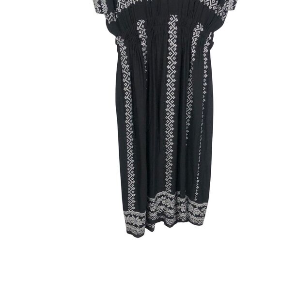 Anthro Corey Lynn Calter Jolene Embroidered Dress Medium  Black Crinkle Gauze - Picture 6 of 12